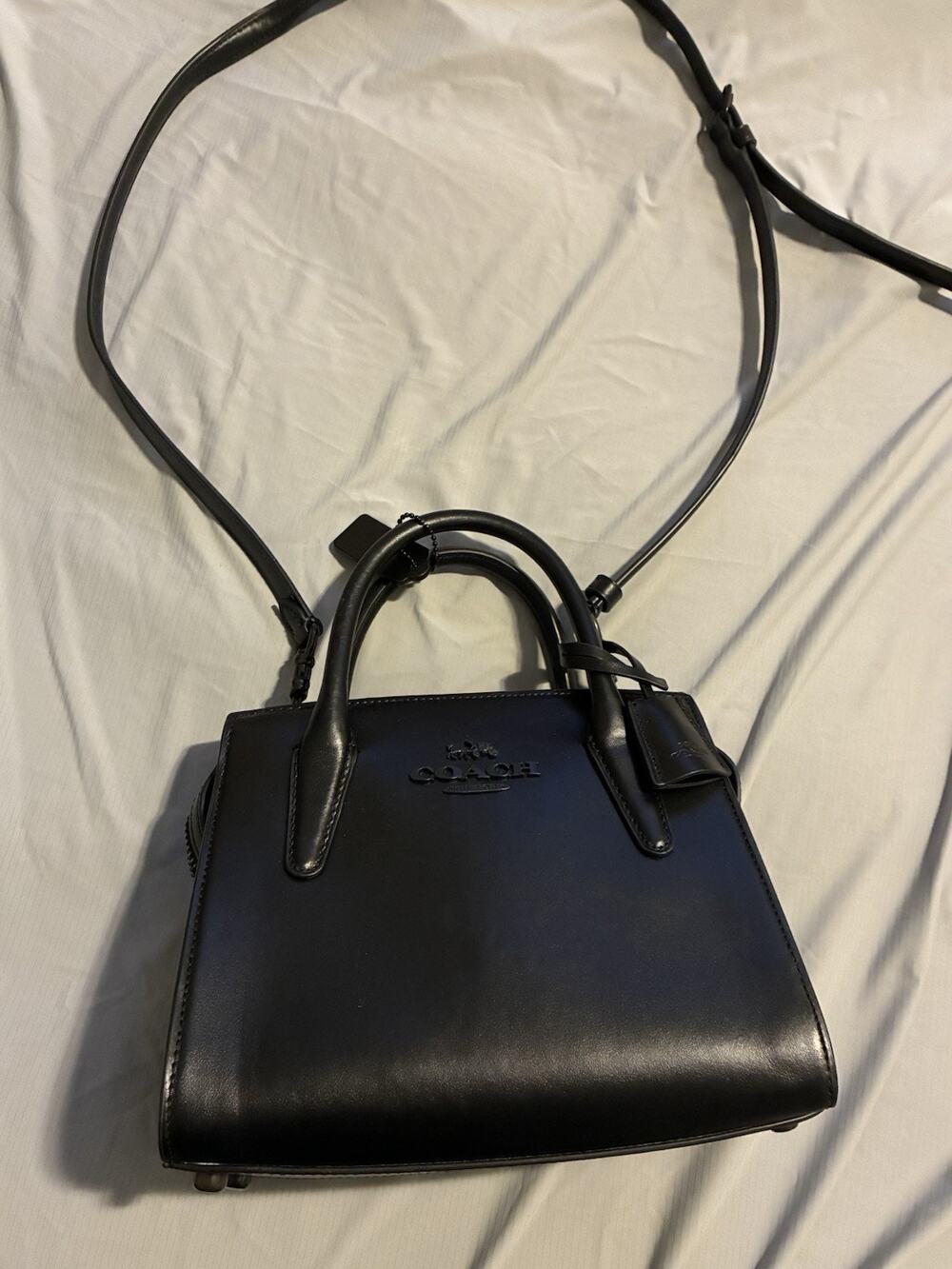 COACH ANDREA CARRYALL IN BLACK REFINED CALF LEATHER NWOT